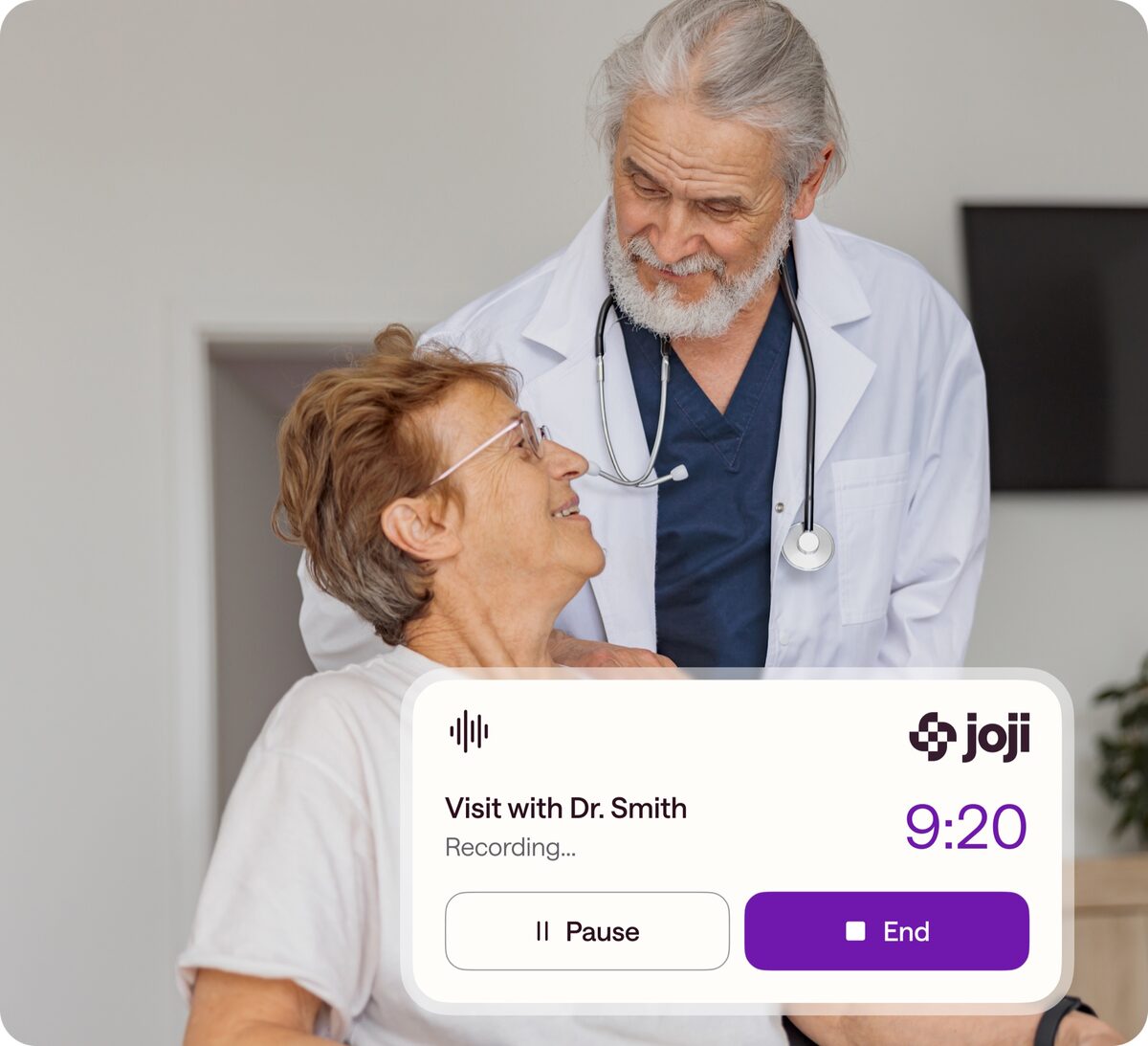 Recording a visit with a doctor in the Joji app