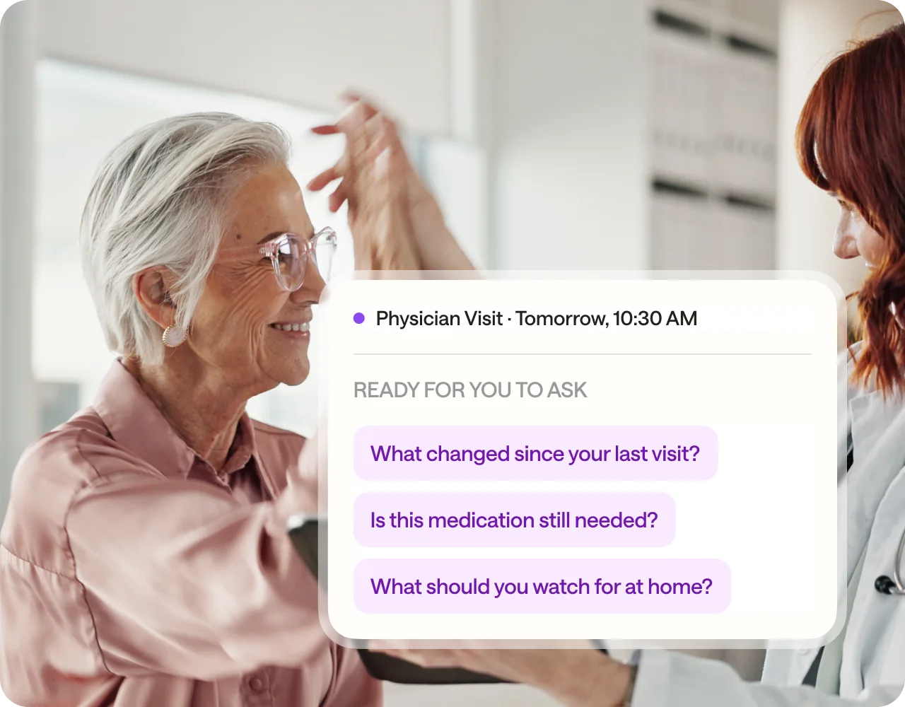 Questions to ask at the next appointment, prepared by Joji